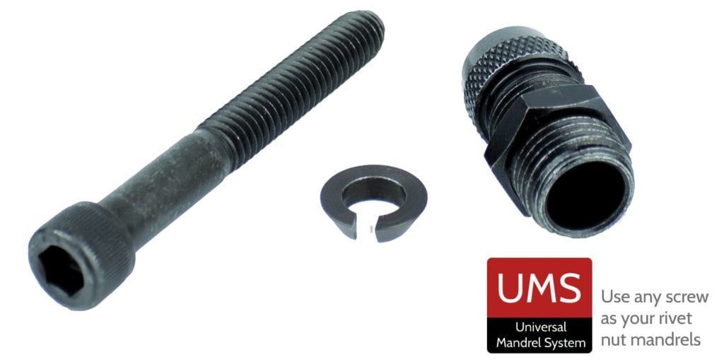 Universal Mandrel System - cap screw rivet nut mandrel